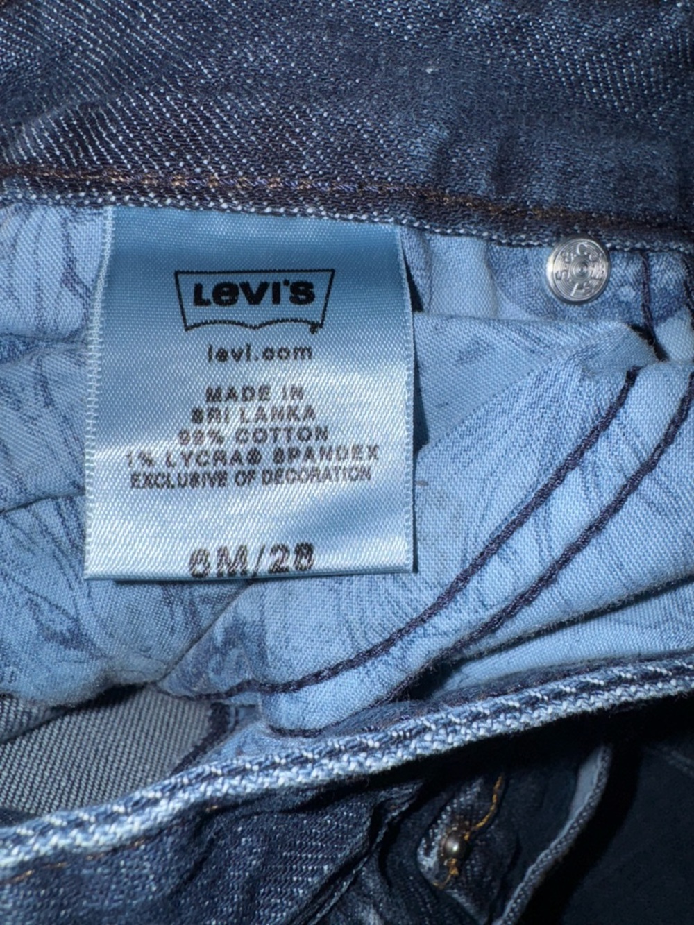 Levi's Dark Blue Denim Jeans Mid Rise Boot 553 - Picture 7 of 9